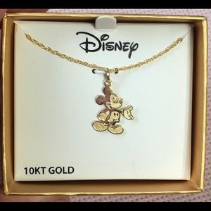 10K Yellow Gold Disney Mickey Mouse Necklace kids